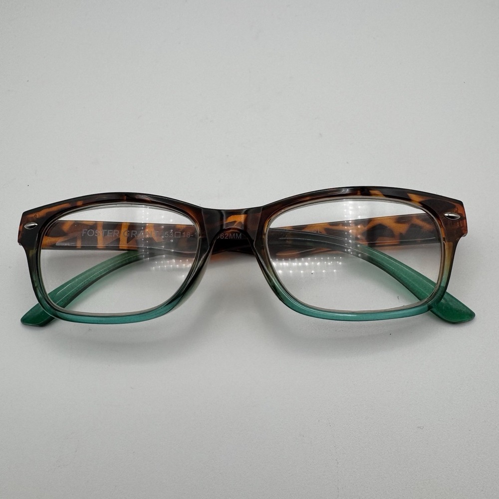 Foster Grant Eyeglasses Tortoise Teal Rectangle Frame Only 53[ ]18‎ 143 Ravi